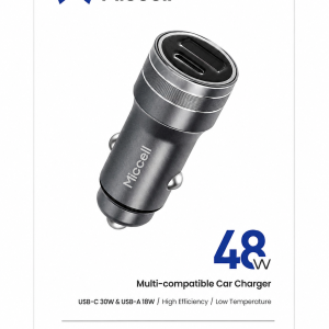 VQ-C48 CARGADOR PARA CARRO CON 2 PUERTOS USB MICCELL DE 48 WATTS